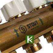 Коллектор для теплого пола с вентилями 5 выходов STOUT SMB 0468 000005